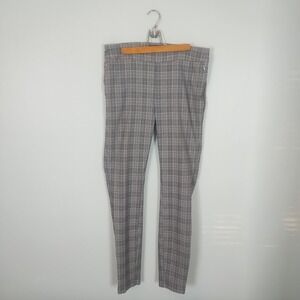Rekucci‎ Skinny Trousers Women's 8 Brown Plaid Preppy Equestrian Light Academia